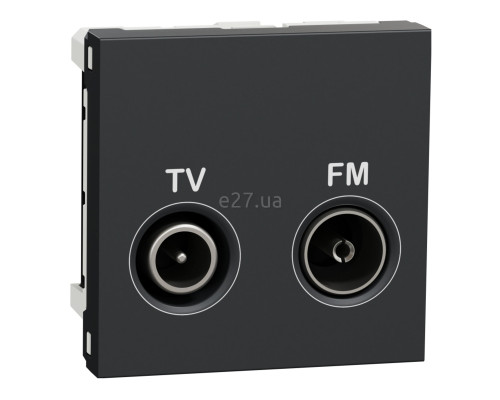 Розетка TV прохідна Schneider Electric NU345254 Unica New, антрацит, пластик