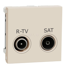 Розетка TV одиночна Schneider Electric NU345444 Unica New Studio, бежевий, пластик