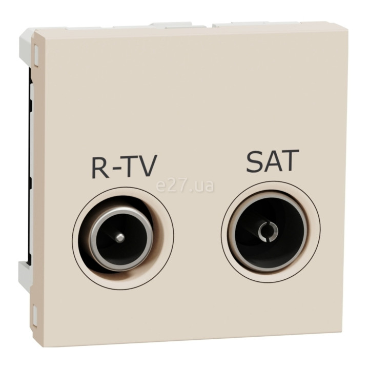Розетка TV одиночна Schneider Electric NU345444 Unica New Studio, бежевий, пластик · Schneider Electric · schneider-electric-nu345444