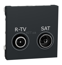 Розетка TV одиночна Schneider Electric NU345454 Unica New, антрацит, пластик