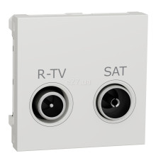 Розетка TV прохідна Schneider Electric NU345618 Unica New, білий, пластик