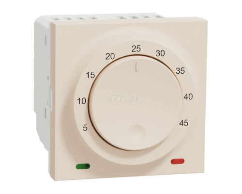 Кімнатний терморегулятор Schneider Electric NU350144 Unica New, 8A, бежевий, пластик, ip20, для врізного монтажу