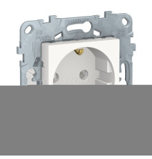 Розетка 220В Schneider Electric NU503618 Unica New, білий, пластик, із заземленням, Schuko, ip20, без захисної кришки, без шторок