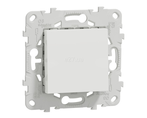 Перемикач прохідний 1-клавішний Schneider Electric NU520318 Unica New, білий, пластик, без підсвітки та індикації