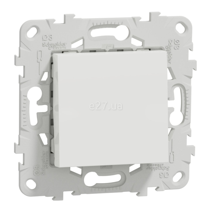 Перемикач прохідний 1-клавішний Schneider Electric NU520318 Unica New, білий, пластик, без підсвітки та індикації · Schneider Electric · schneider-electric-nu520318
