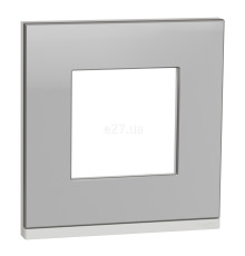Рамка 1 пост Schneider Electric NU600280 Unica New Pure, алюміній матовий/білий, метал