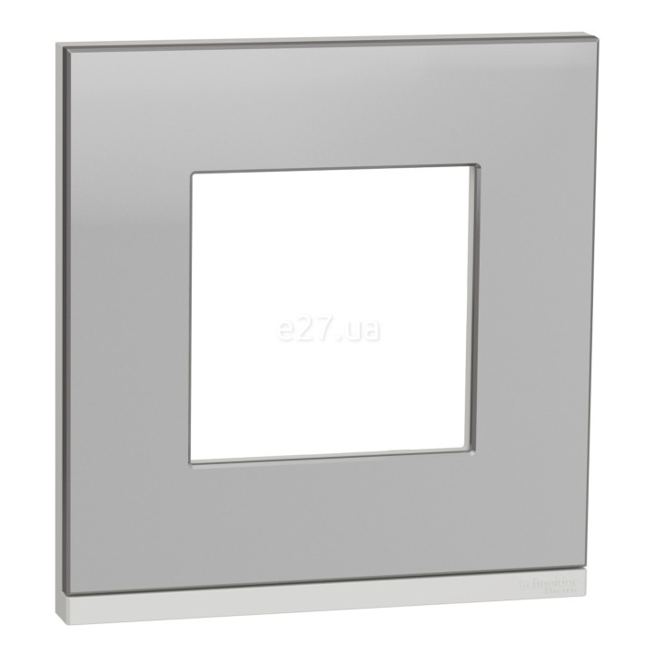 Рамка 1 пост Schneider Electric NU600280 Unica New Pure, алюміній матовий/білий, метал · Schneider Electric · schneider-electric-nu600280