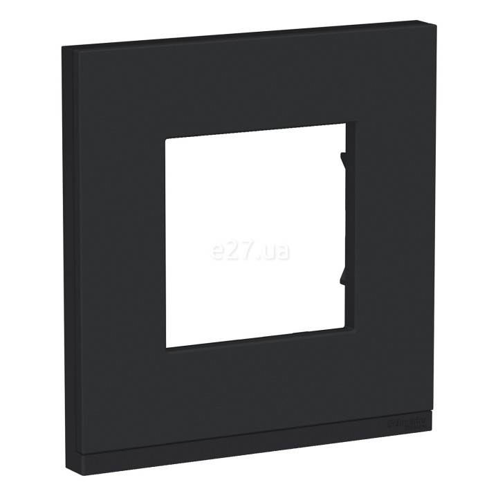 Рамка 1 пост Schneider Electric NU600282 Unica New Pure, каучук/антрацит, метал · Schneider Electric · schneider-electric-nu600282