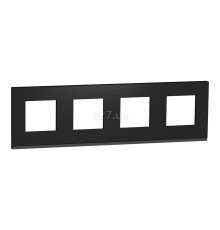 Рамка 4 поста Schneider Electric NU600887 Unica New Pure, камінь/антрацит, камінь
