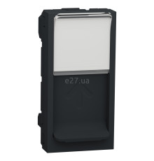 Лицьова панель розетки RJ45 Schneider Electric NU941054 Unica New, антрацит, пластик