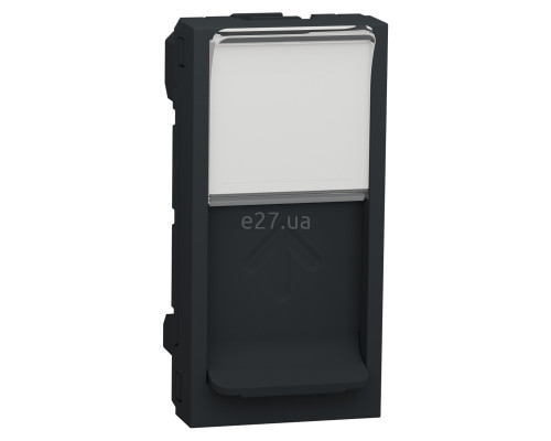 Лицьова панель розетки RJ45 Schneider Electric NU941054 Unica New, антрацит, пластик