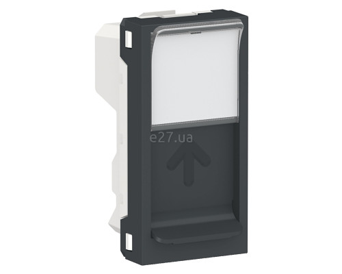 Лицьова панель розетки RJ45 Schneider Electric NU946054 Unica New, антрацит, пластик