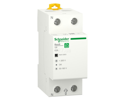 Реле напруги Schneider Electric R9A12663 Resi9, 1P＋N, 1NO, 63A, на DIN-рейку