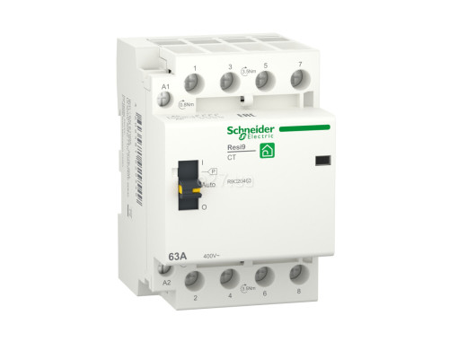 Контактор Schneider Electric R9C20463 Resi9, 3P＋N, 4NO, 63A, ip20, на DIN-рейку