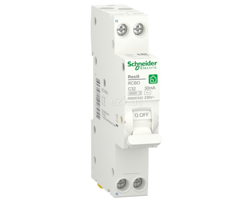 Диференціальний автомат Schneider Electric R9D87632 Resi9, 1P＋N, 32A, C, 6kA, 30mA, AC, на DIN-рейку
