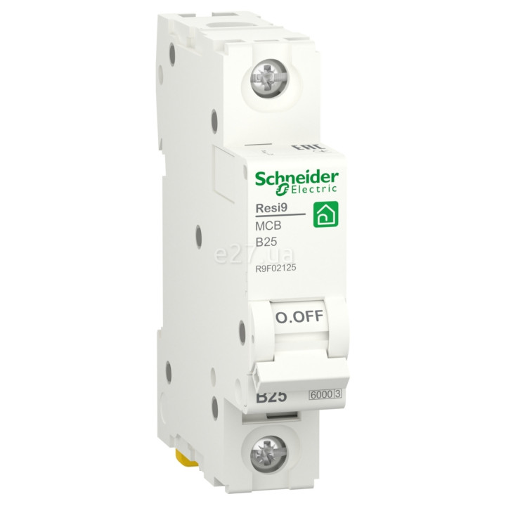 Автоматичний вимикач Schneider Electric R9F02125 Resi9, 1P, 25A, B, 6kA, на DIN-рейку · Schneider Electric · schneider-electric-r9f02125