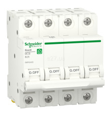 Автоматичний вимикач Schneider Electric R9F02425 Resi9, 4P, 25A, B, 6kA, на DIN-рейку