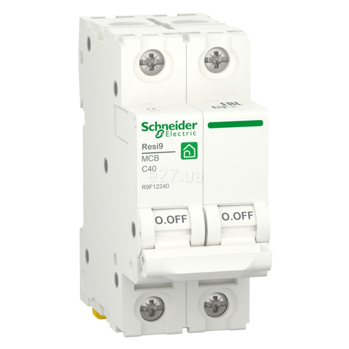 Автоматичний вимикач Schneider Electric R9F12240 Resi9, 2P, 40A, C, 6kA, на DIN-рейку · Schneider Electric · schneider-electric-r9f12240