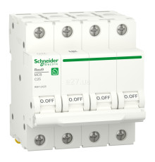 Автоматичний вимикач Schneider Electric R9F12425 Resi9, 4P, 25A, C, 6kA, на DIN-рейку