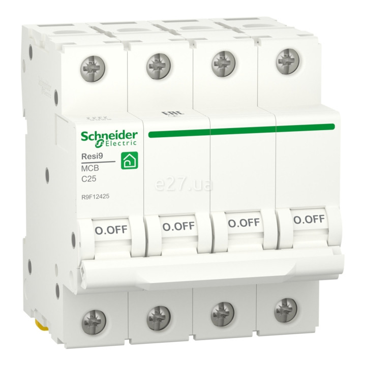 Автоматичний вимикач Schneider Electric R9F12425 Resi9, 4P, 25A, C, 6kA, на DIN-рейку · Schneider Electric · schneider-electric-r9f12425