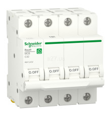 Автоматичний вимикач Schneider Electric R9F12432 Resi9, 4P, 32A, C, 6kA, на DIN-рейку