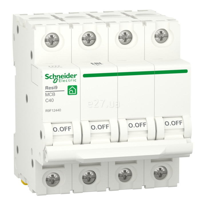 Автоматичний вимикач Schneider Electric R9F12440 Resi9, 4P, 40A, C, 6kA, на DIN-рейку · Schneider Electric · schneider-electric-r9f12440
