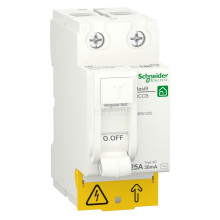 Вимикач диференціального струму, УЗО Schneider Electric R9R51225 Resi9, 2P, 25A, 30mA, AC, на DIN-рейку · Schneider Electric · schneider-electric-r9r51225
