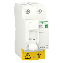 Вимикач диференціального струму, УЗО Schneider Electric R9R60225 Resi9, 2P, 25A, 10mA, A, на DIN-рейку · Schneider Electric · schneider-electric-r9r60225
