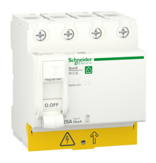 Вимикач диференціального струму, УЗО Schneider Electric R9R61425 Resi9, 4P, 25A, 30mA, A, на DIN-рейку