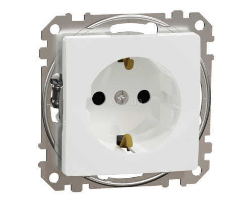 Розетка 220В Schneider Electric SDD111022 Sedna Design, білий, пластик, із заземленням, Schuko, без захисної кришки, зі шторками, для врізного монтажу