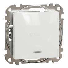 Вимикач 1-клавішний Schneider Electric SDD111101L Sedna Design, білий, пластик, з підсвіткою, для врізного монтажу · Schneider Electric · schneider-electric-sdd111101l