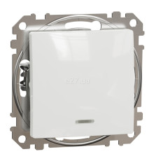Вимикач 1-клавішний Schneider Electric SDD111101L Sedna Design, білий, пластик, з підсвіткою, для врізного монтажу