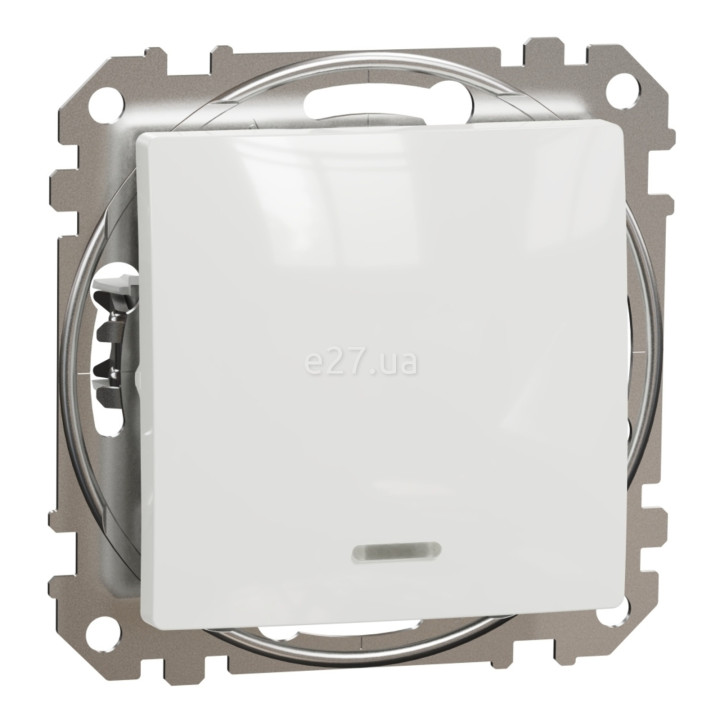 Вимикач 1-клавішний Schneider Electric SDD111101L Sedna Design, білий, пластик, з підсвіткою, для врізного монтажу · Schneider Electric · schneider-electric-sdd111101l
