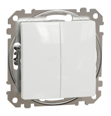 Вимикач 2-клавішний Schneider Electric SDD111105 Sedna Design, білий, пластик, без підсвітки та індикації, для врізного монтажу
