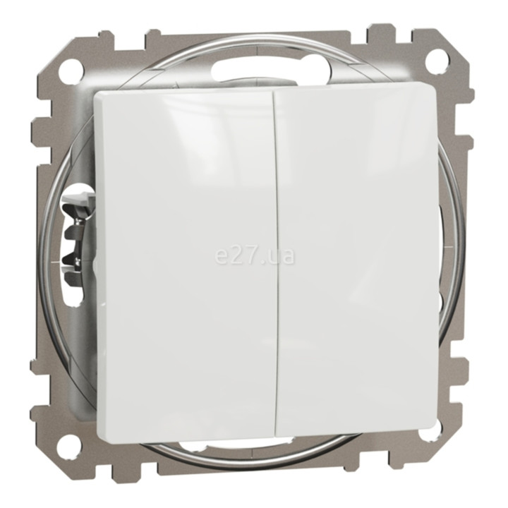 Вимикач без фіксації 2-клавішний Schneider Electric SDD111118 Sedna Design, 10A, білий, пластик, ip20, 2 клавіші, без підсвітки та індикації, для врізного монтажу · Schneider Electric · schneider-electric-sdd111118