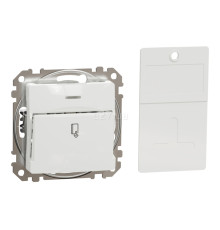 Вимикач картковий Schneider Electric SDD111121 Sedna Design, 10A, білий, пластик, ip20, для врізного монтажу