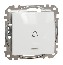 Вимикач без фіксації 1-клавішний Schneider Electric SDD111131L Sedna Design, 10A, білий, пластик, ip20, 1 клавіша, з підсвіткою, для врізного монтажу