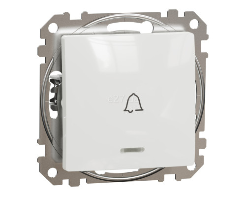 Вимикач без фіксації 1-клавішний Schneider Electric SDD111131L Sedna Design, 10A, білий, пластик, ip20, 1 клавіша, з підсвіткою, для врізного монтажу