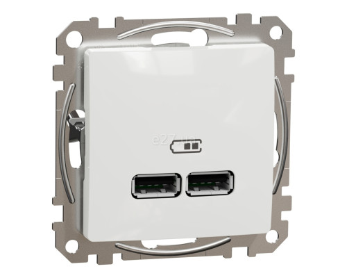 Розетка USB Schneider Electric SDD111401 Sedna Design, білий, пластик, для врізного монтажу