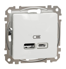 Розетка USB Schneider Electric SDD111402 Sedna Design, білий, пластик, для врізного монтажу