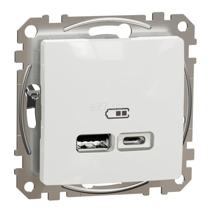 Розетка USB Schneider Electric SDD111402 Sedna Design, білий, пластик, для врізного монтажу · Schneider Electric · schneider-electric-sdd111402