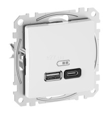Розетка USB Schneider Electric SDD111404 Sedna Design, білий, пластик, ip20, для врізного монтажу