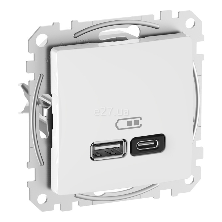Розетка USB Schneider Electric SDD111404 Sedna Design, білий, пластик, ip20, для врізного монтажу · Schneider Electric · schneider-electric-sdd111404