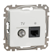 Розетка TV і RJ45 Schneider Electric SDD111469T Sedna Design, білий, пластик, для врізного монтажу