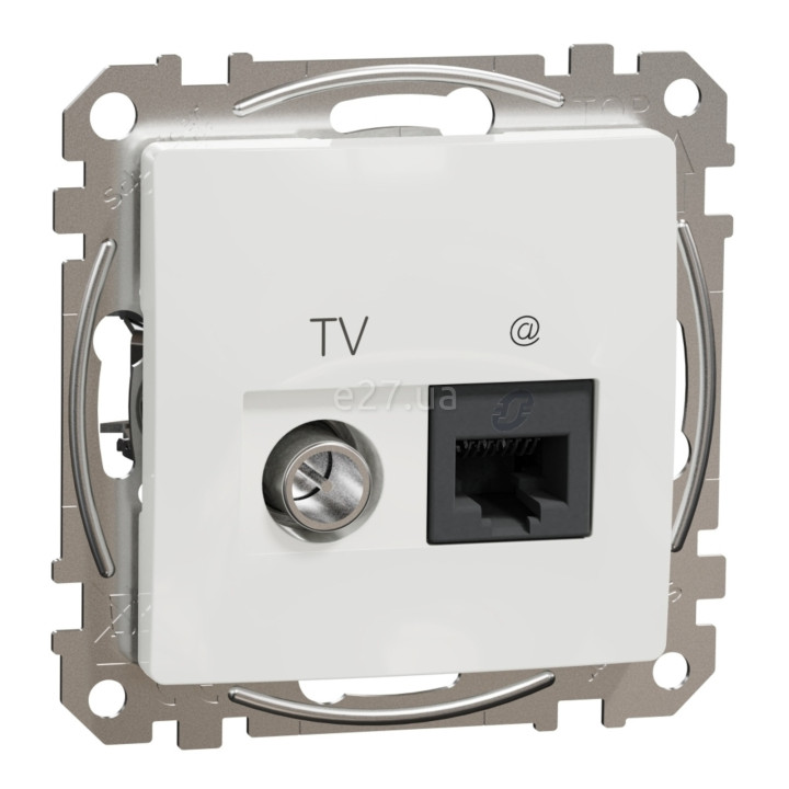 Розетка TV і RJ45 Schneider Electric SDD111469T Sedna Design, білий, пластик, для врізного монтажу · Schneider Electric · schneider-electric-sdd111469t