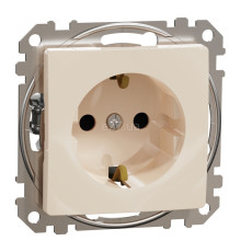 Розетка 220В Schneider Electric SDD112022 Sedna Design, бежевий, пластик, із заземленням, Schuko, без захисної кришки, зі шторками, для врізного монтажу
