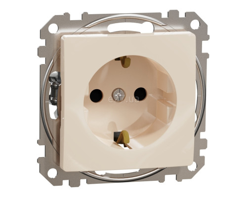 Розетка 220В Schneider Electric SDD112022 Sedna Design, бежевий, пластик, із заземленням, Schuko, без захисної кришки, зі шторками, для врізного монтажу