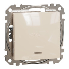 Вимикач 1-клавішний Schneider Electric SDD112101L Sedna Design, бежевий, пластик, з підсвіткою, для врізного монтажу · Schneider Electric · schneider-electric-sdd112101l