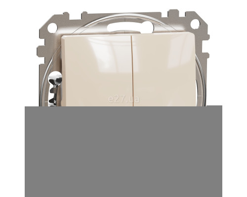 Вимикач для жалюзі Schneider Electric SDD112104 Sedna Design, 10A, бежевий, пластик, ip20, 2 клавіші, для врізного монтажу
