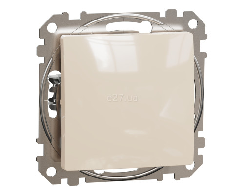 Вимикач без фіксації 1-клавішний Schneider Electric SDD112111 Sedna Elements, 10A, бежевий, пластик, ip20, 1 клавіша, без підсвітки та індикації, для врізного монтажу